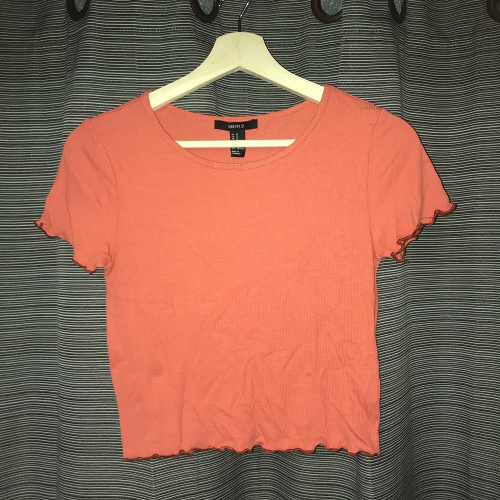 Forever 21 orange ribbed croptop